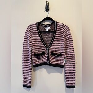 Pink and Black Women's Knit Cardigan